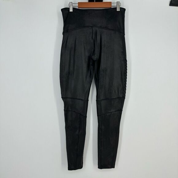 SPANX Faux Leather Moto High Waist Leggings Womens Size XL Black 20136R - Picture 10 of 10